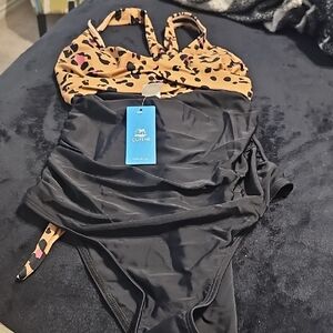 Cupshe Animal Print Halter Swimsuit